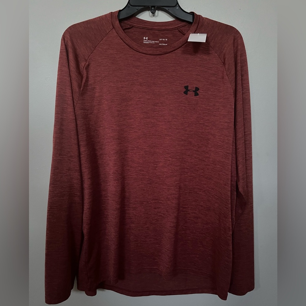 🔥Under Armour T-Shirts Men's 1328496 Racer Red UA Tech Long Sleeve Shirt LARGE